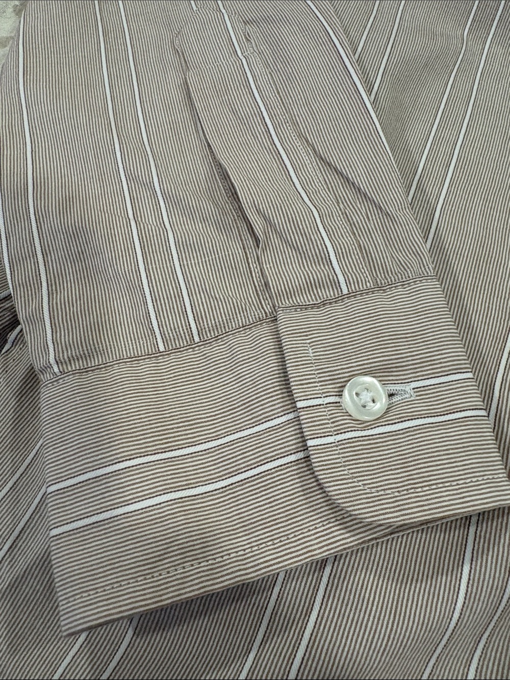 Frank & Eileen Silvio Blush Stripe Italian Cotton Button-Up Shirt Small - Picture 9 of 9